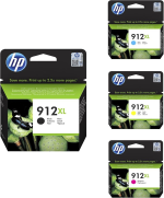 Pack de 4 Cartouches d'encre HP 912XL Noire/Cyan/Magenta/Jaune